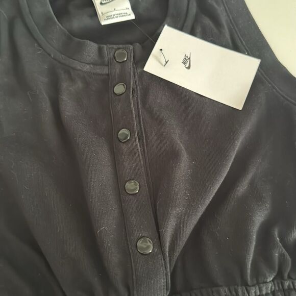 Nike Girls Sportswear Black NWT 
Button Up Romper Big Kids - Picture 6 of 6